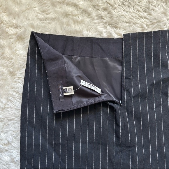 Madewell Skirt Wool-Blend Mini Pinstripe Italian Fabric Almost Black 12 NWT New - Picture 8 of 12